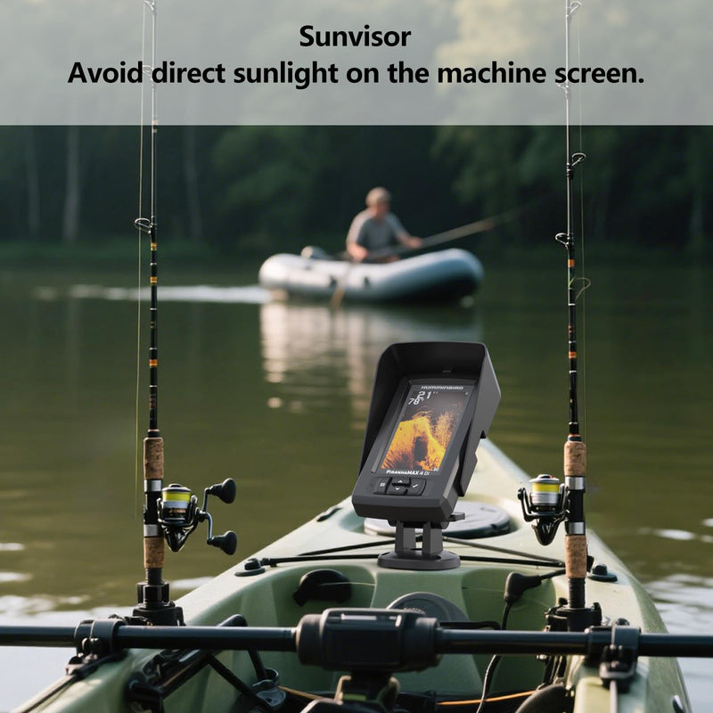Fish Finder ABS Sun Shade Cover Compatible with Humminbird PiranhaMAX 4 DI and PiranhaMAX, Marine Electronics Accessory (Black)