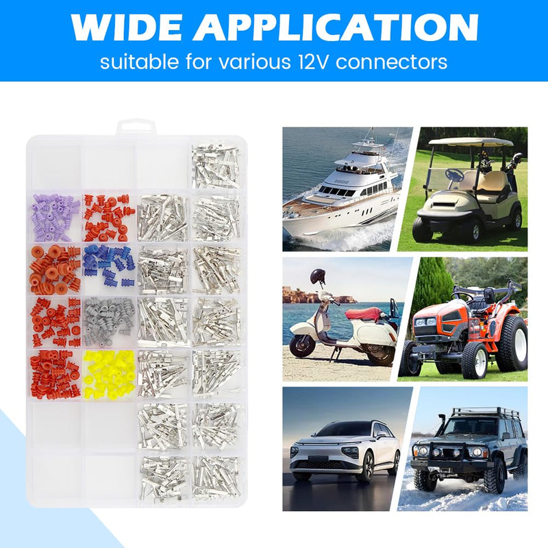 500Pcs Connector Pins Kit Car Electrical Wire Terminal Pins Connector Kit 1/1.5/1.8/2.2/2.8/3.5mm Non-Insulated Plug Removal Male Female Crimp Pins(Color:as Shown) as shown