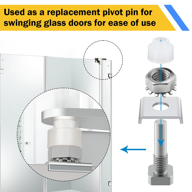 Shower Door Repair Kit– Shower Door Replacement Parts Compatible with SDPP01 SPB12 – for Framed & Frameless Shower Doors(2 - Piece