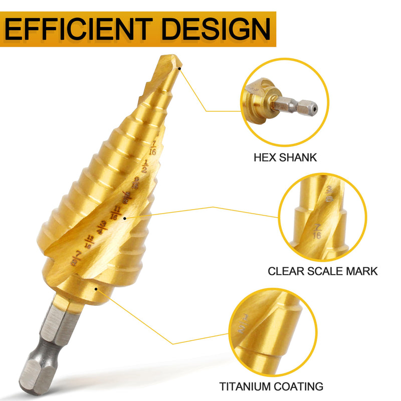 DWA1786IR StepBit for DE-Walt Step Drill bit ，Impact Ready for Metal 3/16-Inch-7/8-Inch