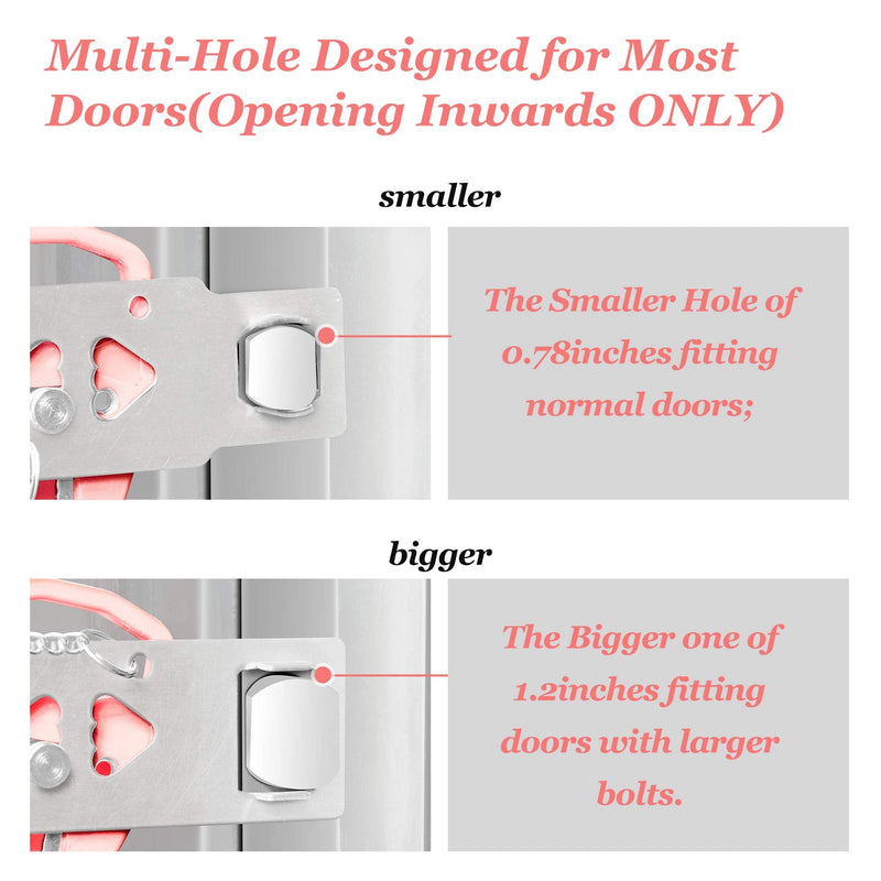 AceMining Portable Door Lock Home Security Door Locker Travel Lockdown Locks for Additional Safety and Privacy Perfect for Traveling Hotel Home Apartment College-Pink(1 Pack) 1 Pack
