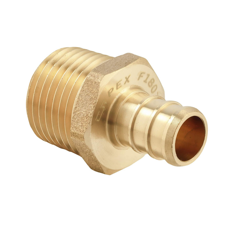 (Pack of 5) EFIELD Pex 1/2 Inch x 1/2 Inch NPT Male Adapter Brass Crimp Fittings (1/2" x 1/2") P5 1/2 x 1/2