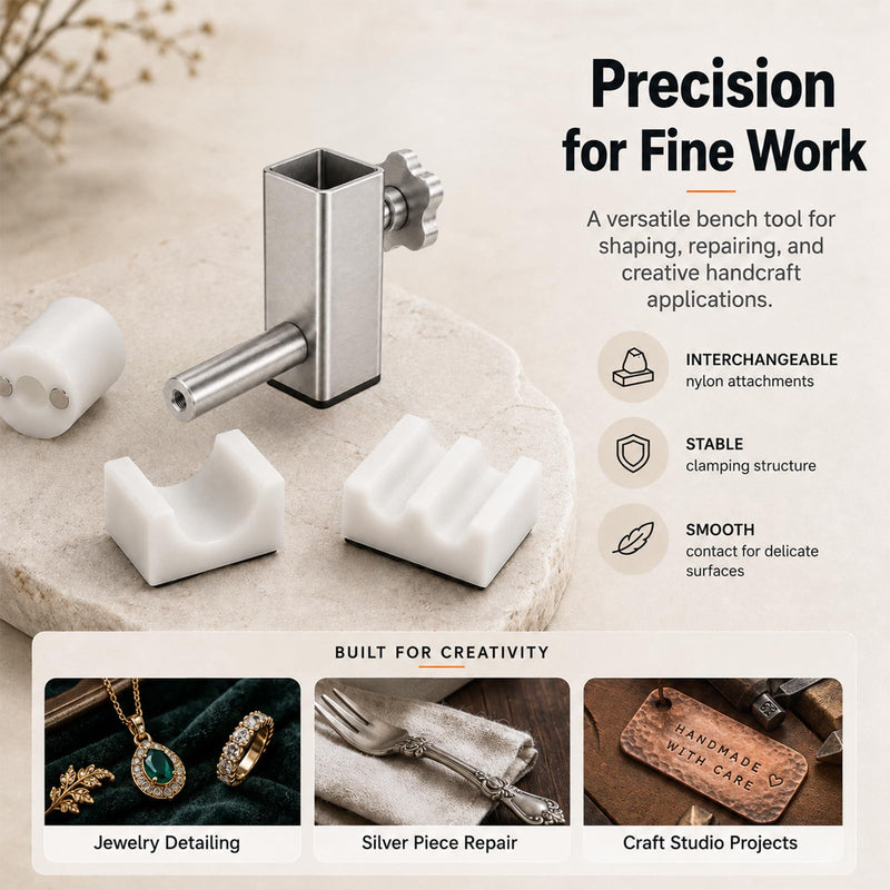 333'S Arbor Press Attachments for 1" Shaft Arbor Presses, 3-in-1 Silverware Bending Tool with Interchangeable Dies for Spoon Rings, Bracelets and Jewelry Making, Press Not Included