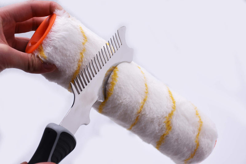 ROLLINGDOG 4 in 1 Paint Brush Comb - Paint Brush&Roller Cleaner Tool Metal Brush Roller Cleaner