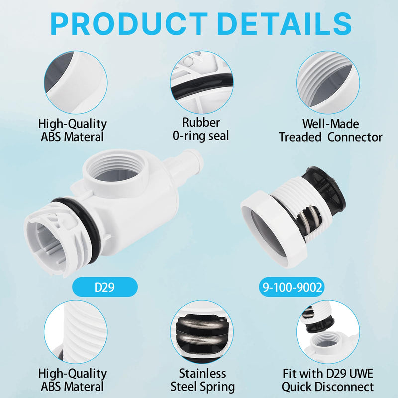 2 PCS 9-100-9002 UWF D29 Quick Disconnect Pressure Relief Valve Replacement for Polaris Zodiac 180 280 380 Pool Cleaner Set (2) 2