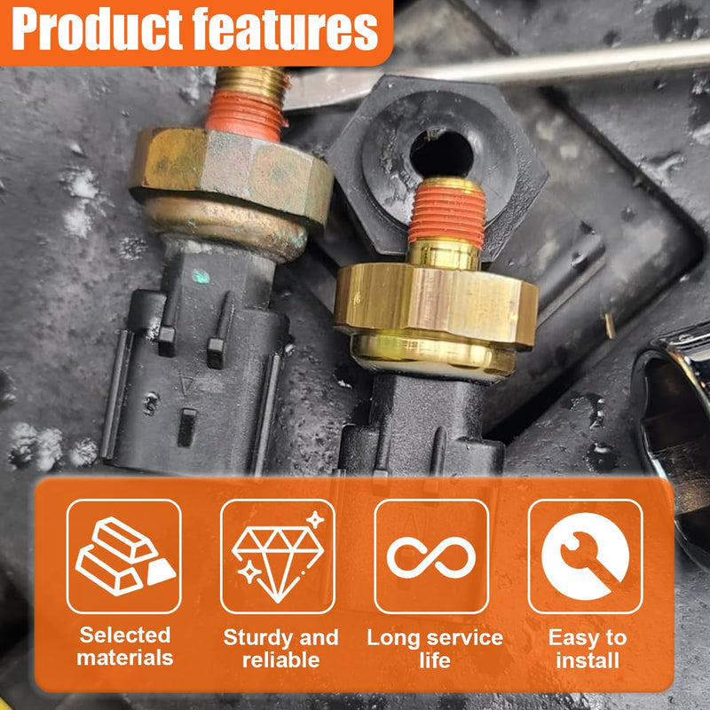 Engine Oil Pressure Sensor Sender Switch, Transmission Oil Sending Unit Socket Replace OEM #5149064AA, 5149062AA, 56028807AB, Fit for Chrysler, Dodge, Ram (Black) Black