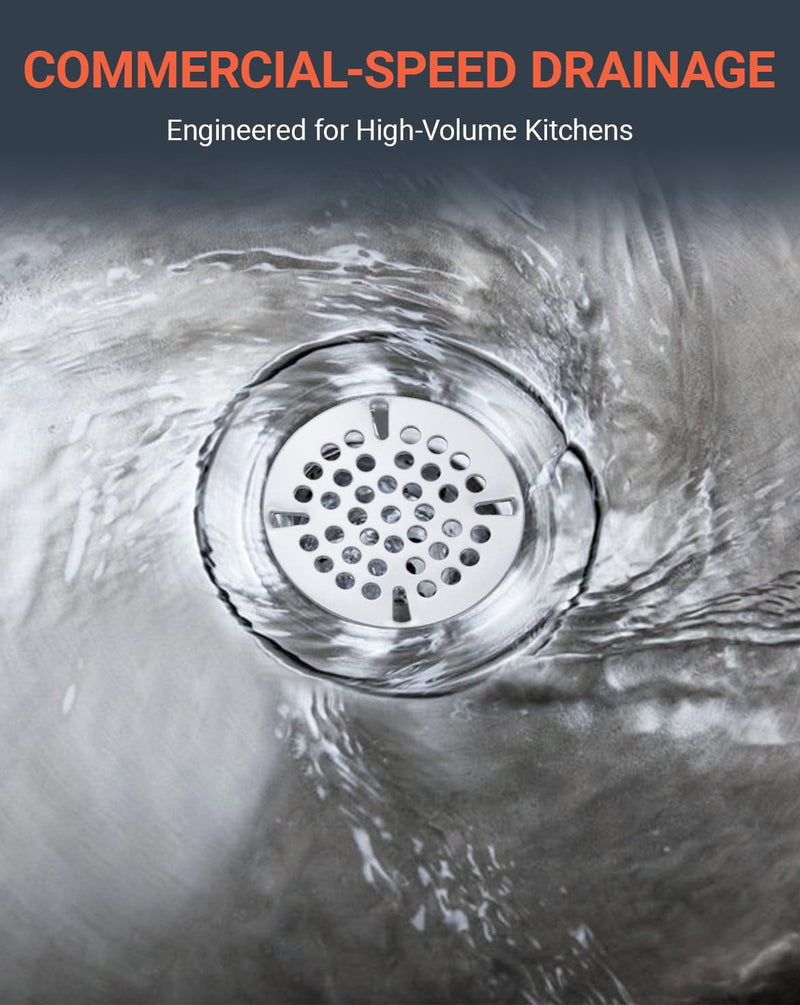 3-1/2 Inch Commercial Sink Strainer - 304 Stainless Steel 41-Hole Clog-Free Drain Cover, Precision Fit for 3.5" Drains & 3 Compartment Sinks, Heavy-Duty for High-Volume Kitchens (3-Pack) 3 Pack