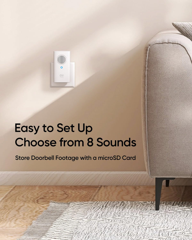 eufy Security Video Doorbell Add-On Chime, Indoor Chime, Requires eufy Security Video Doorbell E340/C30/C31, No-Delay Ring, Adjustable Volume, 8 Fun Ringtones, only works with 2.4GHz Wi-Fi