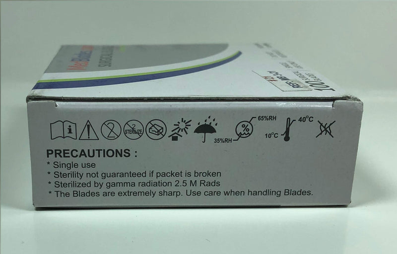 MedBlades Box of 100 Each Stainless Steel Blades, Sterile, Individually Foil Wrapped. Dental, Surgical, Hobby, Craft & More (# 16) # 16