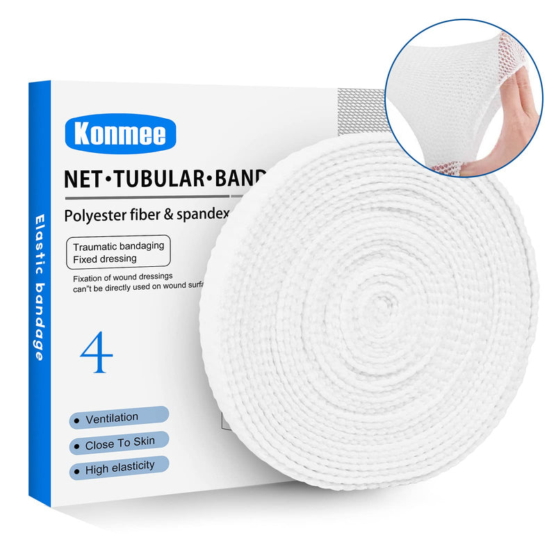 Tubular Bandage Elastic Net Wound Dressing Elastic Dressing Retainer Tubular Stretch Elastic Gauze Bandage, Size 4 for Palm, Wrist and Forearm #4 (for Palm/ Wrist/ Forearm/ Arm/ Leg/ Foot)