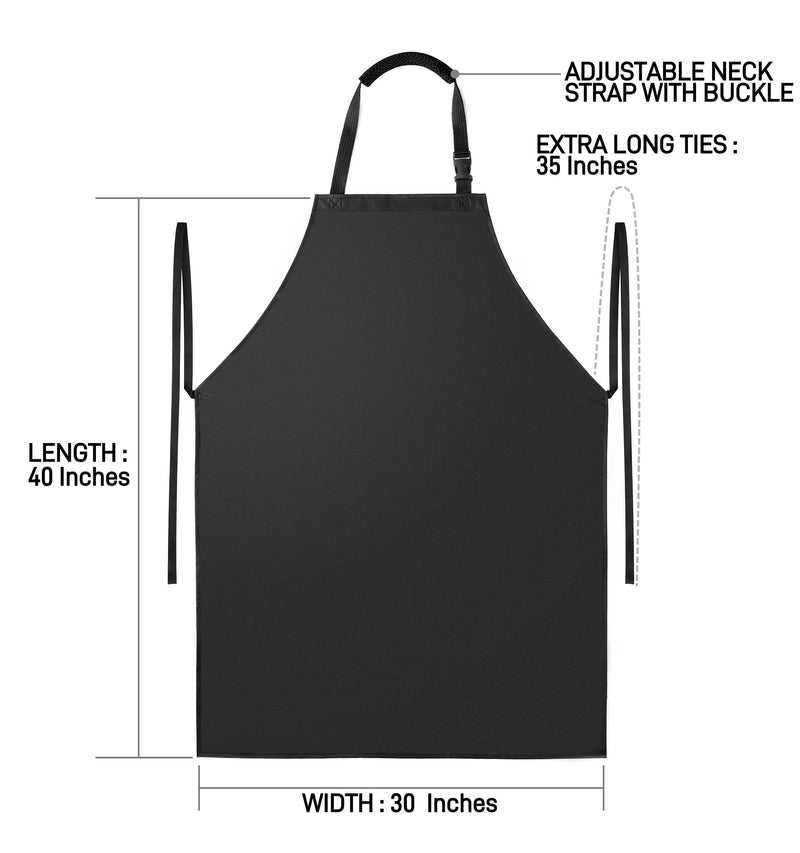 Waterproof Apron with Comfortable Adjustable Bib Rubber Vinyl Dishwasher Heavy Duty Apron for Men Women Dishwashing Black - NewNest Australia