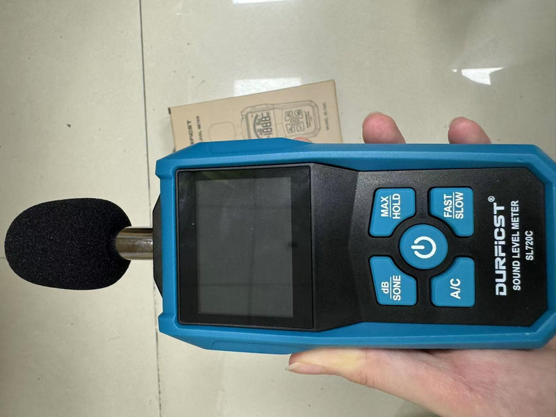 Decibel Meter, DURFICST Sound Level Meter, Portable Level Meter, dB/SONE Units Fast Switching, with LCD Colour Screen, Backlight, A/C Counterweight, Sound meter for home and construction sites