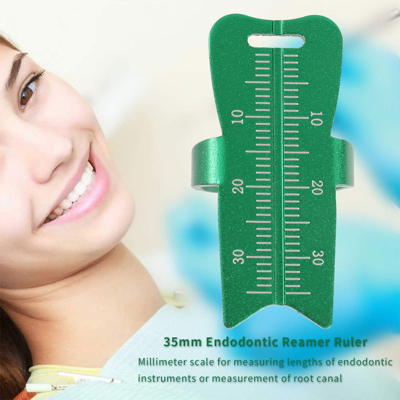 Endo Measuring Ring, Aluminium Endodontic File Ruler Dental Root Canal Measurement Instrument Green