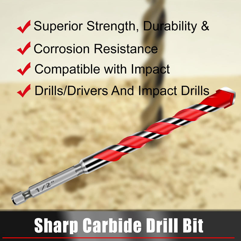 48-20-9058 10-Piece Impact Duty Carbide Concrete Hammer Drill Bit Set | Concrete Hammer Drill Bit Compatible with Milwaukee Tool, Masonry Drill Bits Set for Concrete, Stone, Brick with Storage Case