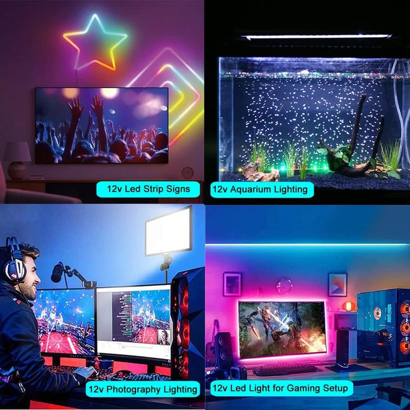 12V Power Supply with Switch for Led String Light, Led Strip Light, Neon Sign, Under Cabinet Lighting, DC 12V CCTV Camera,Output 2A, 24 Watt Max
