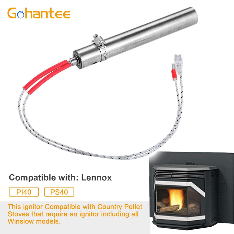 gohantee H6005 Stove Igniter Replacement for Lennox Country Winslow PS40 & PI40 Pellet Stove Parts， Country Winslow Pellet and Iron Strike Winslow Pellet Stoves, 400W Ignitor Replacement Parts