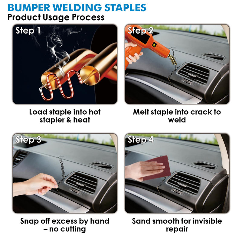 3000PCS Plastic Welding Staples 0.6/0.8mm – 6 Types Hot Stapler Kit for Car Bumper, Dashboard & Lamp Holder Repair – Stainless Steel Welder Staples for Plastic Welding Gun