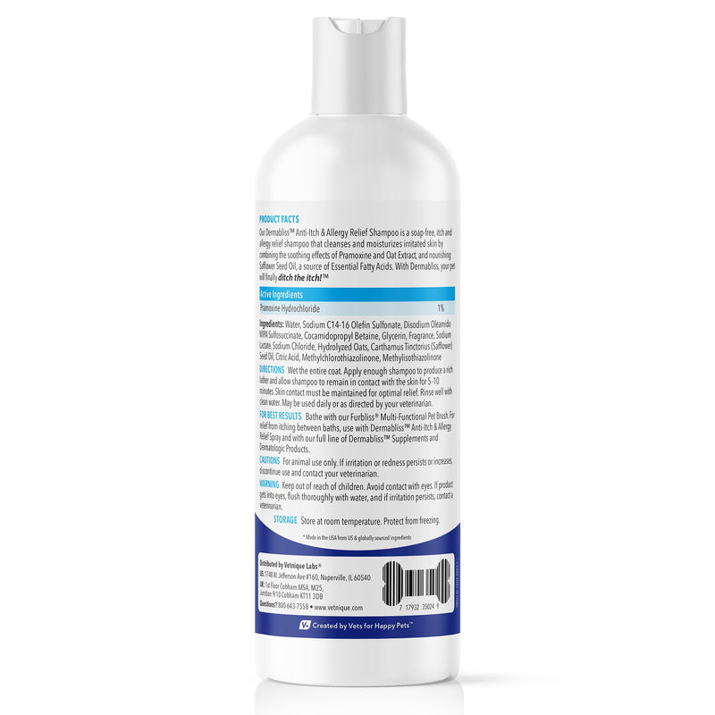 Vetnique Labs Dermabliss Anti-Itch Bundle for Dogs with Anti Itch Allergy Spray and Shampoo for Dogs and Cats Allergies - PawsPlanet Australia