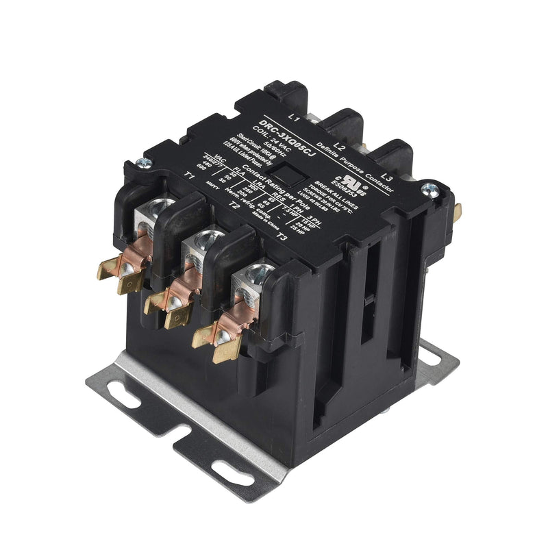 SUNLEE 50 Amp 65 RES 3 Pole 220V 240V coil DP Contactor A2L Compliant UL Recognized & Approved for UL 60335 HVAC Contactor 42DF35AG equivalent 3P 50A 208/240VAC