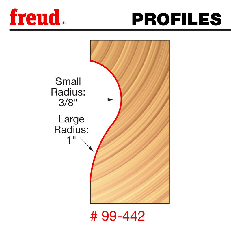 Freud 99-442: 1-3/16" (dia.) Handrail Bit with 1/2" shank, 1" large radius