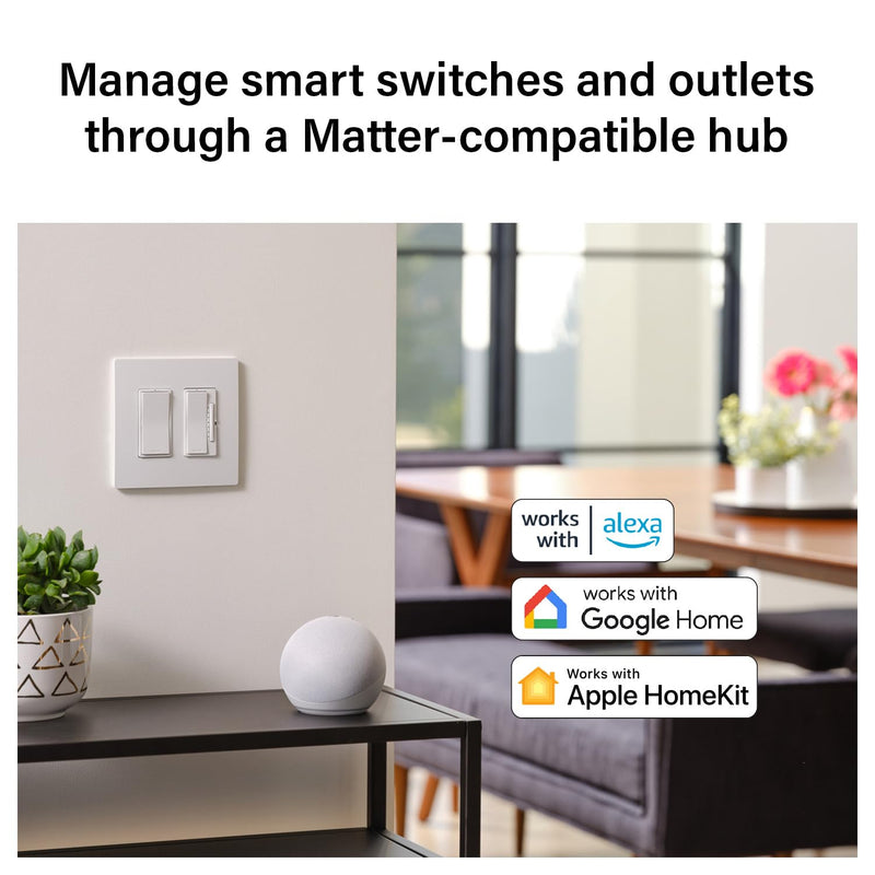 Legrand Radiant WNRL10WH Smart Switch with Netatmo, Compatible with Alexa, Google Assistant & Apple HomeKit, White (1 Count)