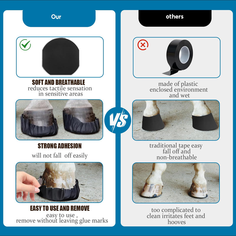 12 Pack Horse Hoof Tape — Cotton, Self-Adhesive & Breathable Hoof Wrap for Wound Care, Hoof Packing&Laminitis Relief, Extra Protection for Horse Hooves