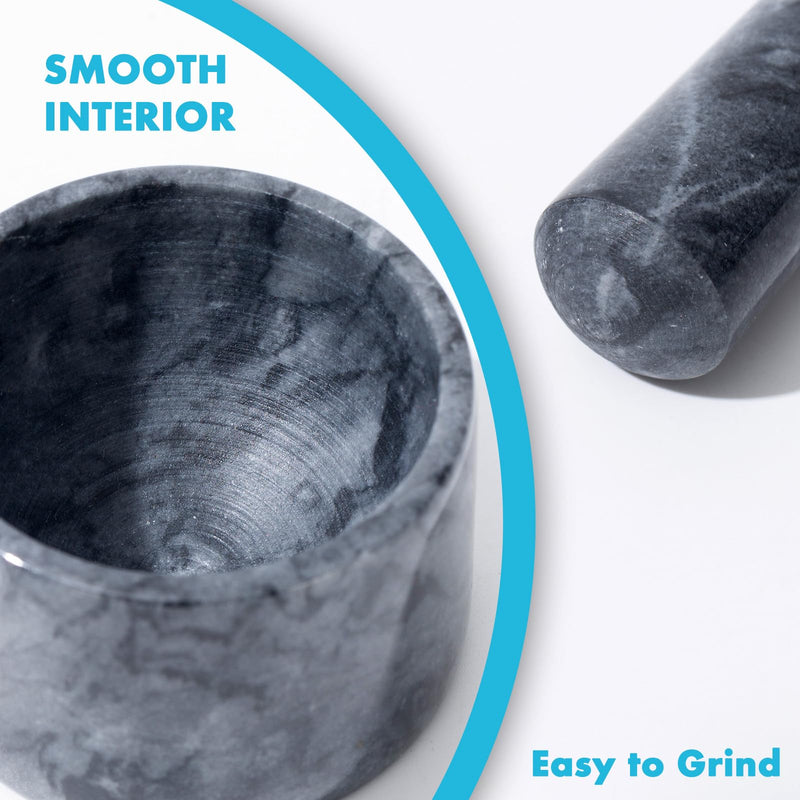 Pill Crusher, 3 inch Pill Crusher Grinder Fine Powder, Large Marble and Pestle Set, Arthritic Hands Pill Grinder