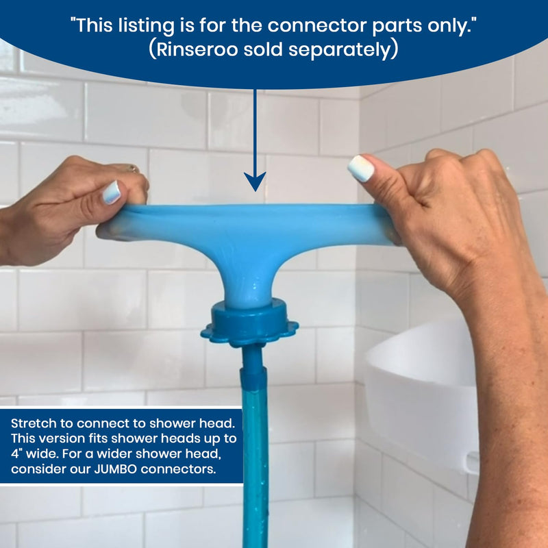 Rinseroo Replacement Shower Hose Connectors (3 pack) for Rinseroo- Slip-on Handheld Water Hose Attachment/Faucet Adapter for Shower & Sink, Detachable Shower Sprayer (NOT FOR TUB VERSION) Shower Hose Connector