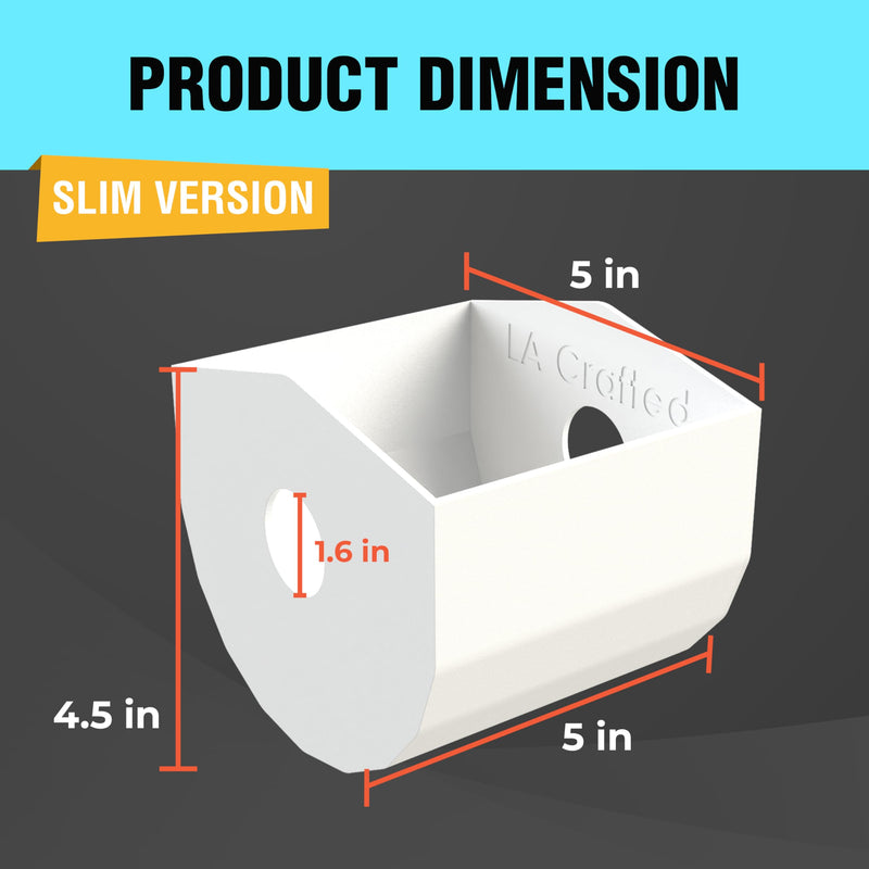 Pet-Proof Toilet Paper Holder Cover, Anti-Dog & Cat Protective Guard & TP Shield (Standard & Slim) (Slim (White)) Slim (White)