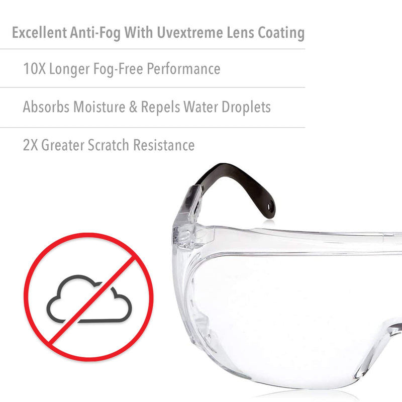 Uvex Ultra-Spec 2000 Visitor Specs Safety Glasses with Clear Ultra-Dura Anti-Scratch Lens Clear Anti-fog Standard