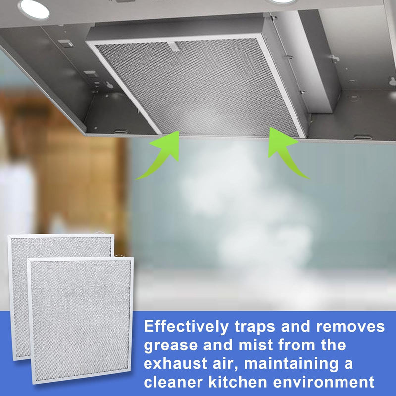 S99010430-002 Range Hood Filter 15-3/4" x 13-7/8" x 3/8", 2 Pack Aluminum Mesh Grease Range Hood Filter Compatible with Broan Nutone Kitchen Exhaust Fan Filter 4512880 99010430-002 S99010430-002 Range Hood Filter