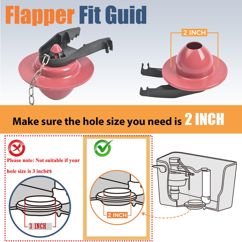 Universal Toilet Flusher Replacement Kit, Toilet Fill Valve and 2-Inch Flapper Replacement Kit, Toilet Repair Kit Inside Tank, Adjustable, Quiet and Easy to Install (1-Pack) 1