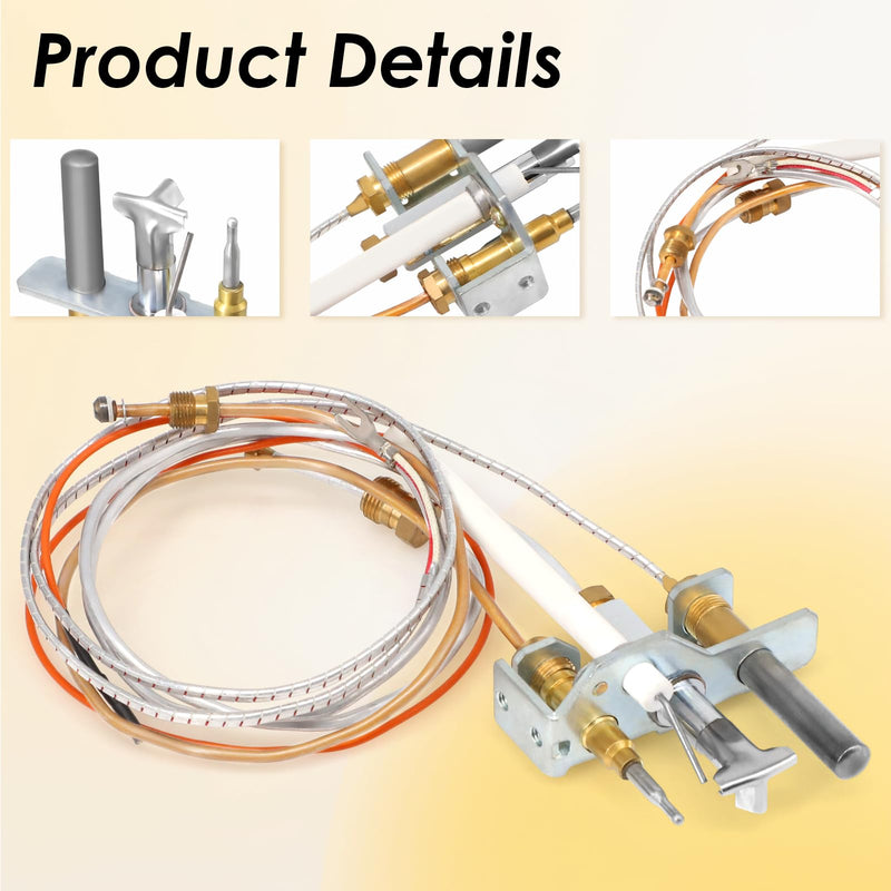 4021-733 Pilot Assembly Kits Propane Gas for Heat N Glo, Heatilator Fireplaces, 25661 Pilot Assembly with Thermocouple, Thermopile Replacement Parts for Heatilator Gas Stoves 4021-733 Propane Gas