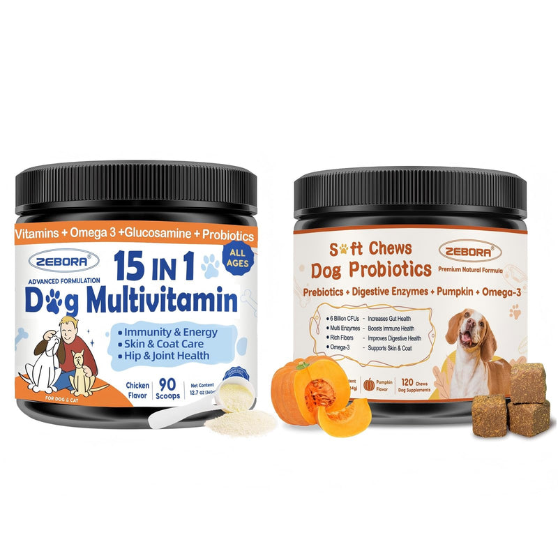 Dog Vitamins Powder & Probiotics for Dogs Soft Chews