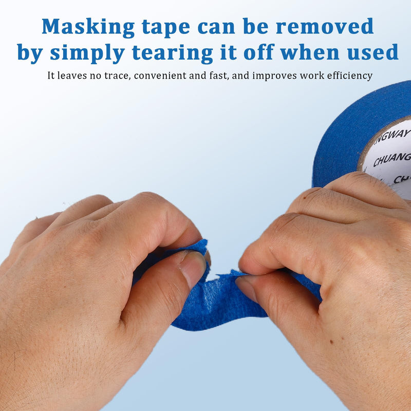 Blue Multi-Surface Painter's Tape (1.88 inches x 60 yards), 6 rolls of blue painter's masking tape, protects surfaces and is easy to remove, suitable for indoor, outdoor, painters, easy to clean off