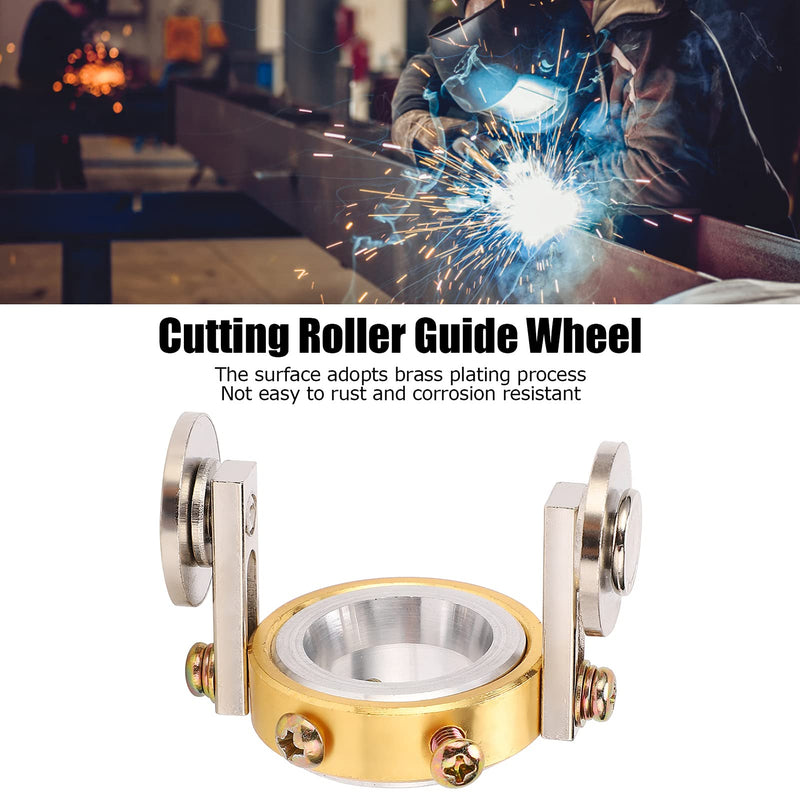 PT31 Plasma Cutter Guide Wheel Roller, Adjustable 40A Torch Standoff Spacer, Brass Plated HSS Roller Guide for Precise Metal Cutting, Fits 18-23mm ID (2) 2