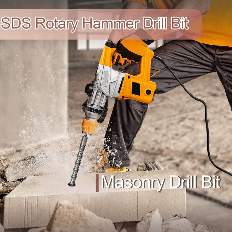 10 Pack 5/16" x 7.75" x10.2" SDS Plus Masonry Drill Bit, 8x260mm Rotary Hammer Drill Bit,Concrete Drill Bit for Concrete, Brick, Block,Wall 5/16in x 7.75in x 10.2in 5/16" x 10.2" （8x260mm） 10 Pack