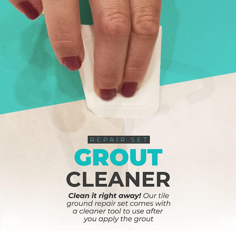 PentaUSA Tile Grout - Large Grout Filler Repairs Renews Tube, Fast Drying Grout Repair Kit, Odorless Formula - Grout Floater Included - 13.4oz / 380gr (White) White