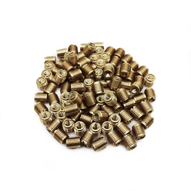 Taytools 100 Pieces 1/4-20 Threaded Inserts Solid Brass for Hardwoods, Softwoods, Plywood and Composites Knife Threads (1/4-20, 100)