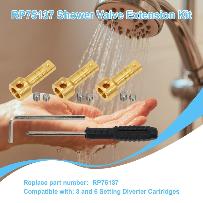 RP75137 Shower Valve Extension Kit Fit 3 and 6 Setting Diverter Cartridges Compatible with Tub And Shower Faucets.Brass Construction