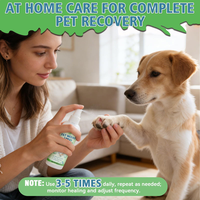 Cat Wound Spray, Wound Care for Cats, Pet Wound Care Formula for Scratching Irritation Bites Burns Redness, Supports Skin Comfort and Recovery for Kittens, Adult Cats, Pets, 120ml