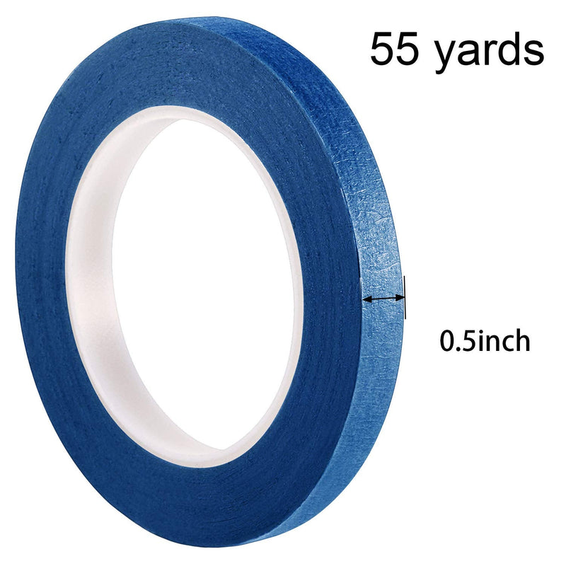 Chuangdi 1/2 Inch Width x 55 Yards Blue Painter's Drafting Tape Multi Use Masking Scrapbooking Tape (1 Roll)