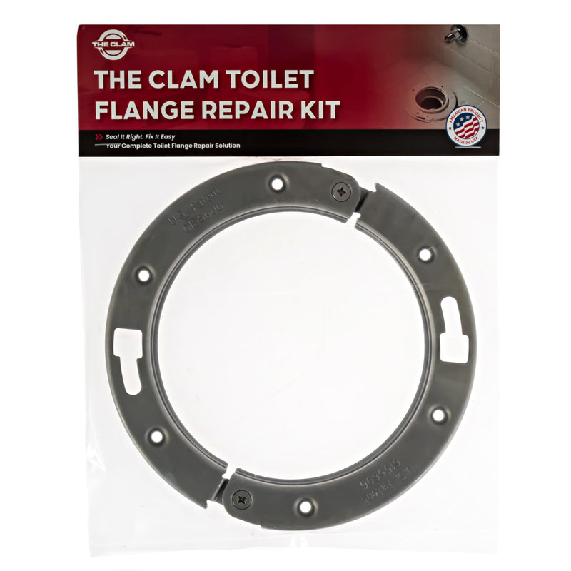 The Clam 2-Piece Toilet Flange Repair Kit, Fits 4" Drain Pipe, Easy Install, Corrosion Resistant Stainless Steel Finish, Fitted for 1/4 Inch and 5/16 Inch Closet Bolts Repair Ring Only