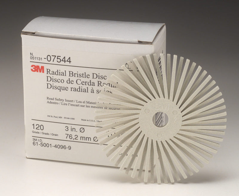Cubitron Scotch-Brite Radial Bristle Disc, 1 in x 1/8 in 50, 24 per inner