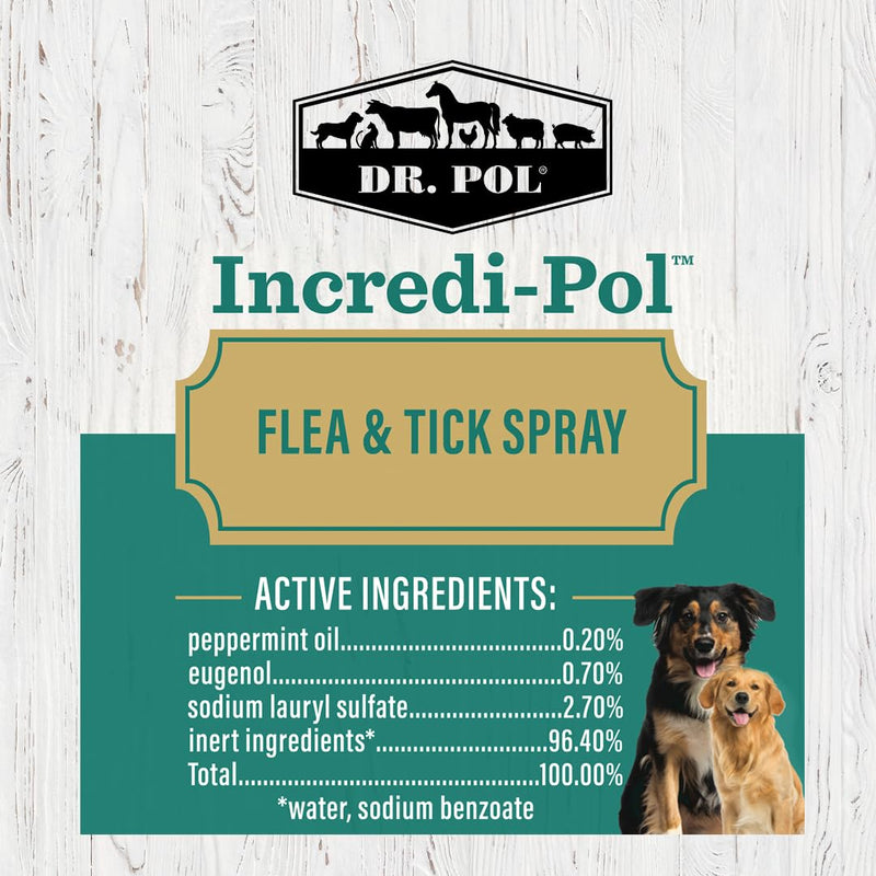 Dr. Pol Incredi-Pol Flea & Tick Spray | Fast-Acting Pest Control for Dogs | Helps Repel & Eliminate Fleas, Ticks & Larvae | Safe & Effective Formula | 8 oz