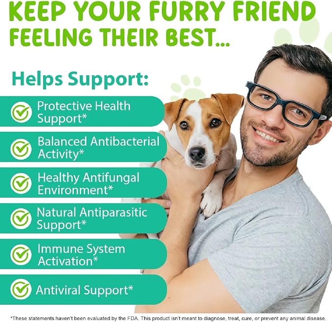 Dogs Antibiotics for Infection Coughs, UTIs, Allergies, Itching - Natural Antibiotics Supplement Drops for Cats to Support Digestion and Urination | Skin & Coat | All Breeds & Ages | 2 Oz