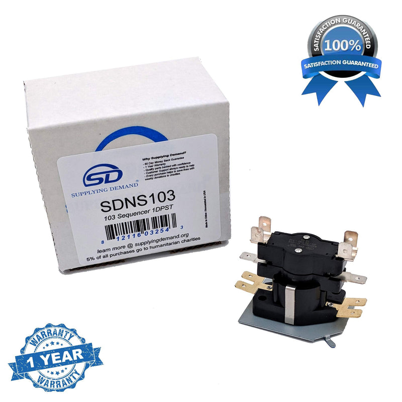 Supplying Demand Q103 HQ1056789 Furnace Heat Pump Sequencer 1DPST 24 Volt On 1-20 Off 40-110