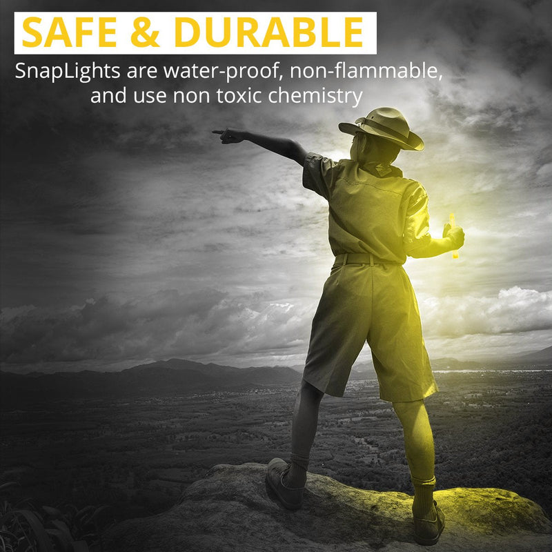Cyalume Yellow Emergency Glow Sticks - Premium 6” SnapLight Survival Glow Sticks with 8 Hour Duration for Use as Emergency Flares and Hiking Safety Gear (Bulk Pack of 20 Safety Glow Sticks) 20 pack