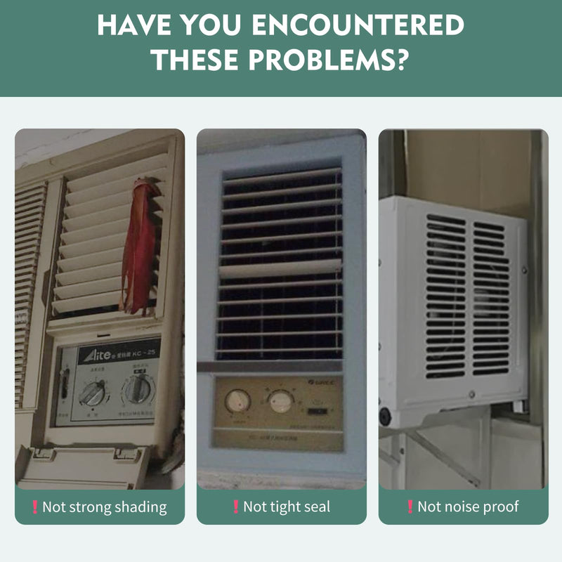 Window Air Conditioner,Side Insulated Foam Panel, Summer/Winter Heat and Draft Insulating,Two-Piece Panels Window Seal,with 4 Pressure Strips high density