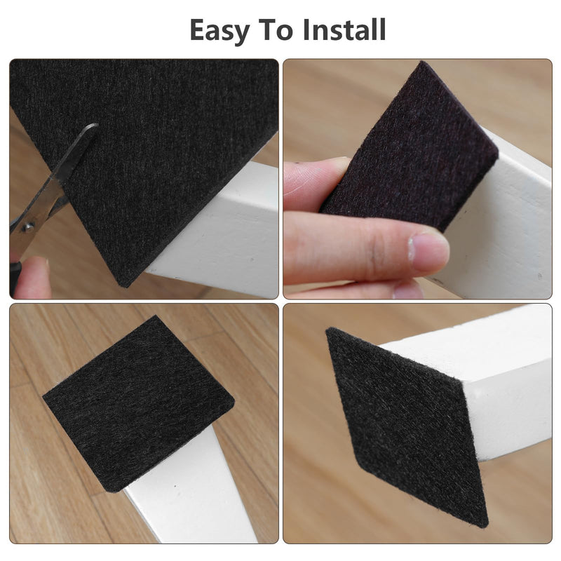 Yelanon Felt Furniture Pads -182 Pcs Premium Felt Pads for Chair Legs Furniture, Floor Protectors for Hardwood Floors, Black